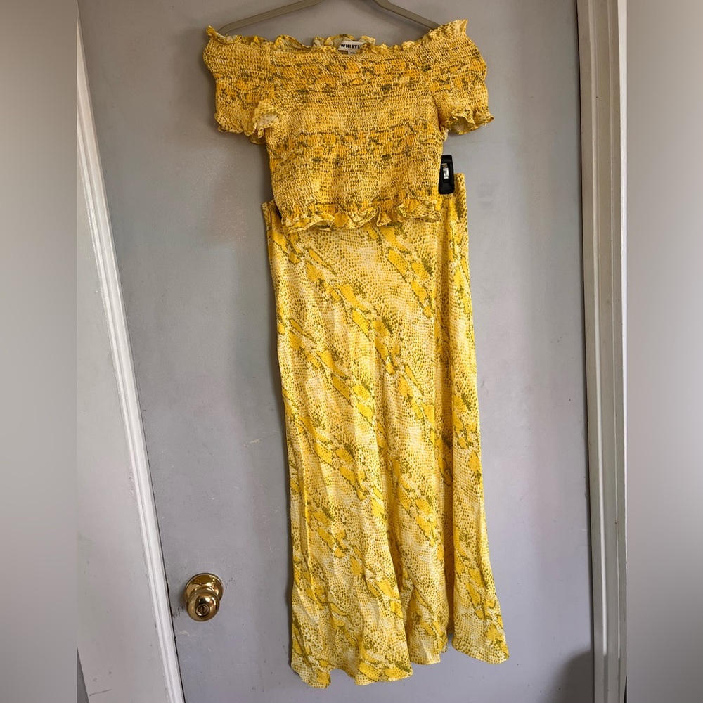 Whistles skirt and top SET -yellow python print
